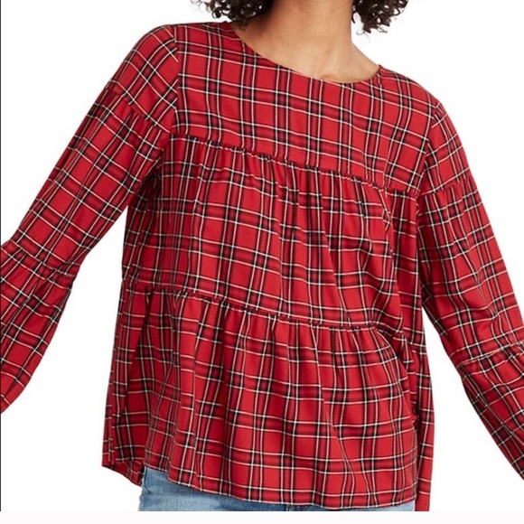 Madewell Tops - Madewell plaid tiered top